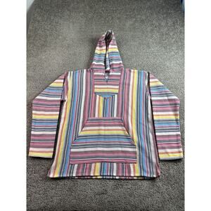 Ron Jon Surf Shop Hoodie Mens Small Multicolor Baja Poncho Rainbow Jeff Spicoli